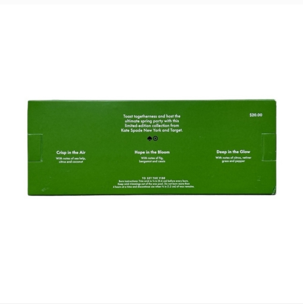 Kate Spade X Target 3ct Sented Ceramic Jar Candle Set Cream/Green/ Pink/Blue - Picture 5 of 8